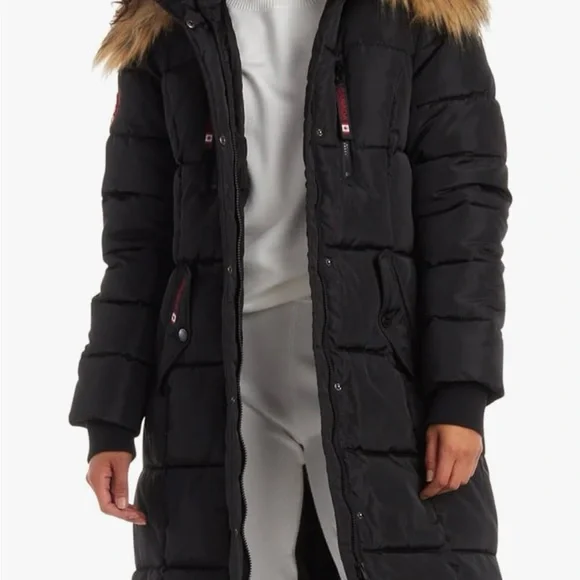 New- CANADA WEATHER GEAR Women's Winter Jacket-Long Length Bubble Puffer Parka - Picture 3 of 10